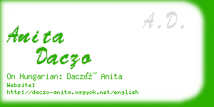 anita daczo business card